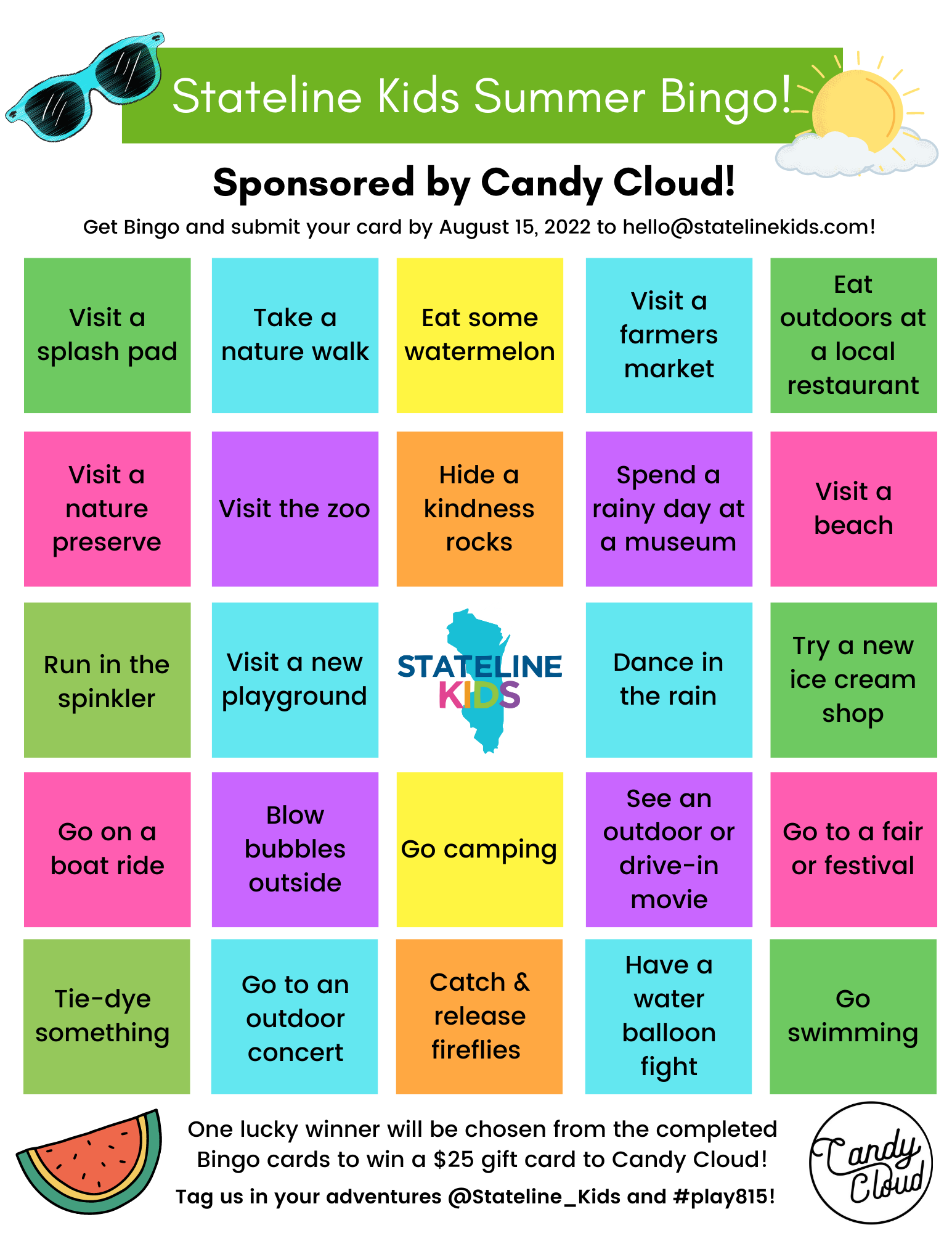 Play Stateline Kids Summer Bingo 2022 | Stateline Kids